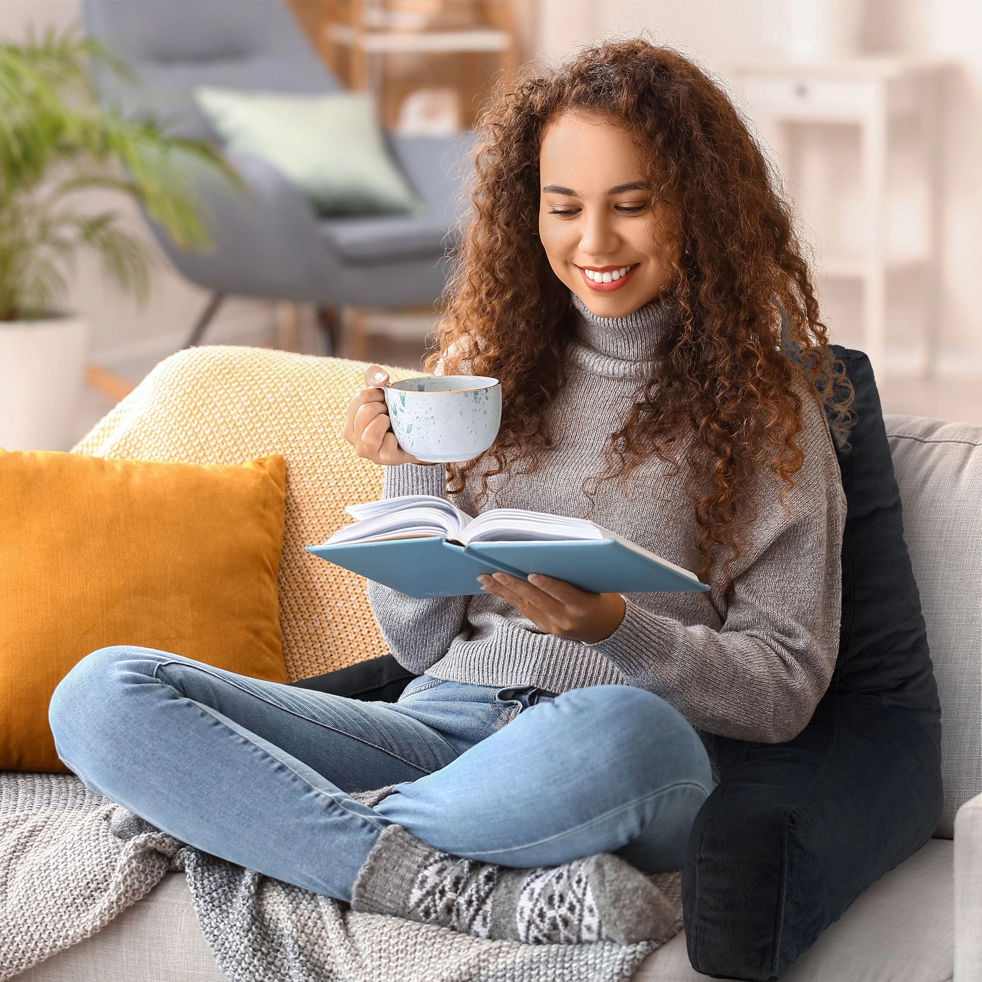 Cheer Collection Shredded Memory Foam TV Reading and Gaming Pillow