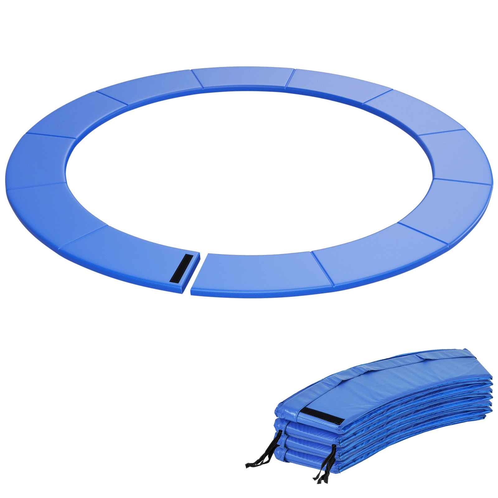 SUGIFT 10-ft Trampoline Pad Replacement Safety Pad with Fixing Straps 0.6-in Foam 11.8-in Pad Width 4-in Side Skirt Blue