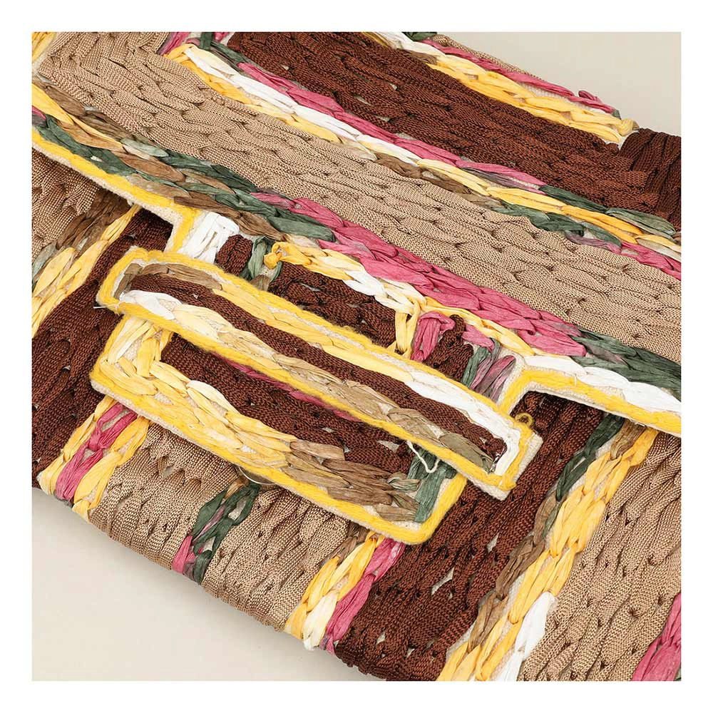 FASHNZFAB Handcrafted Raffia Geometric Pattern Clutch Bag / Crossbody Bag