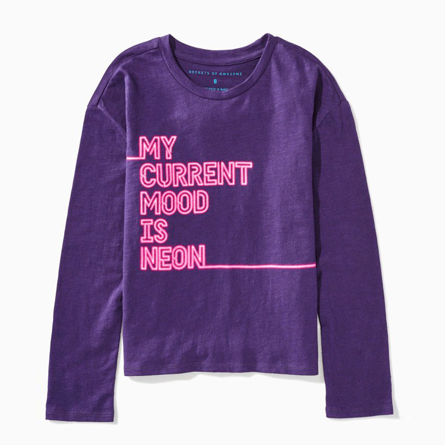 Rockets of Awesome Current Mood Neon Tee for Girls