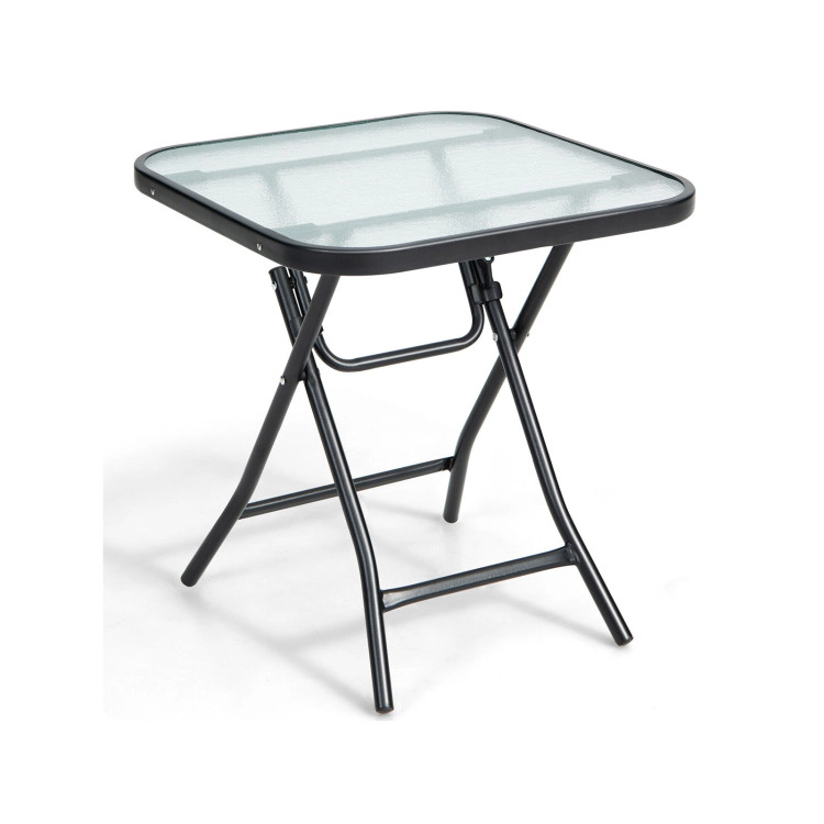 Hivvago 18 Inch Square Patio Bistro Table With Rustproof Frame