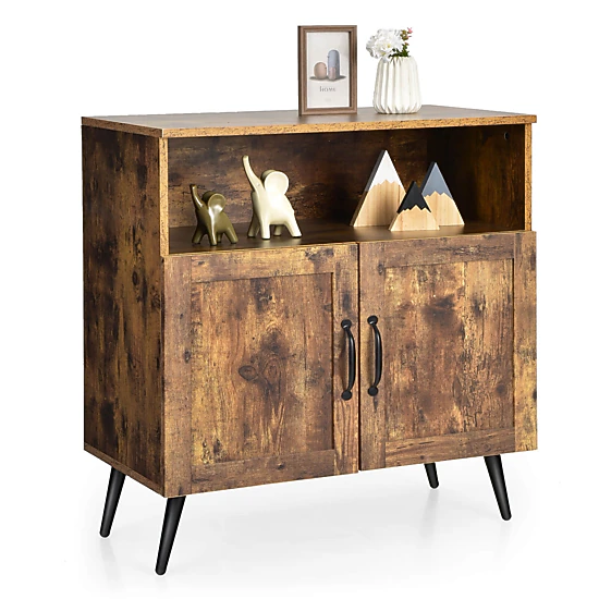 LJG Mid-century Wooden Storage Cabinet Wine Glass Holders