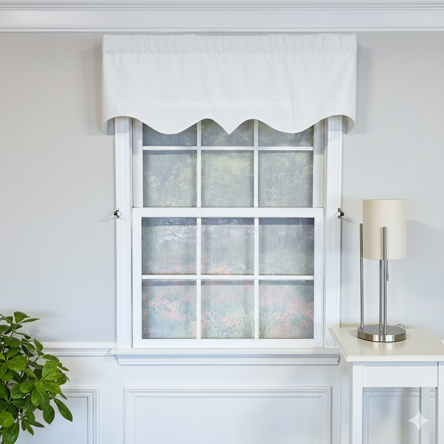 RLF Home Soft Duck  Regal 100% Cotton Rod Pocket Lined  Window Valance 50" x 17" Off White