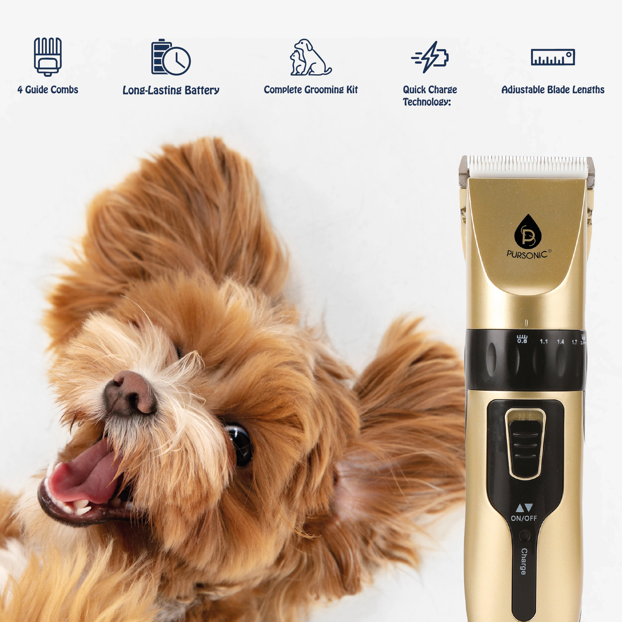 Pursonic Unisex Rechargeable Pet Grooming Trimmer – Pet Hair Trimmer