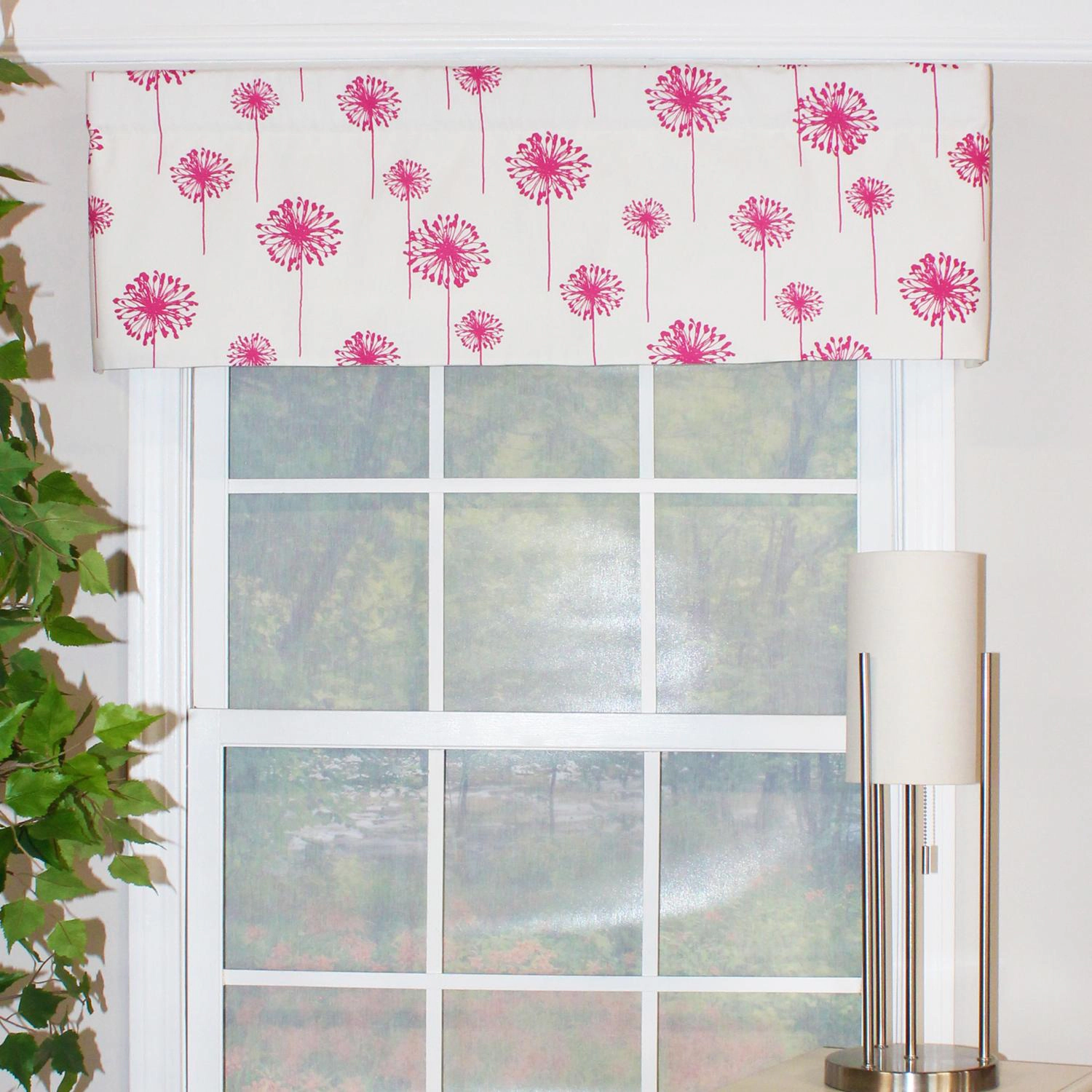 RLF Home Lily PaoTailored 100% Cotton with Fully Lined 3" Rod Pocket Valnance for Windows 50" x 14" Salmon
