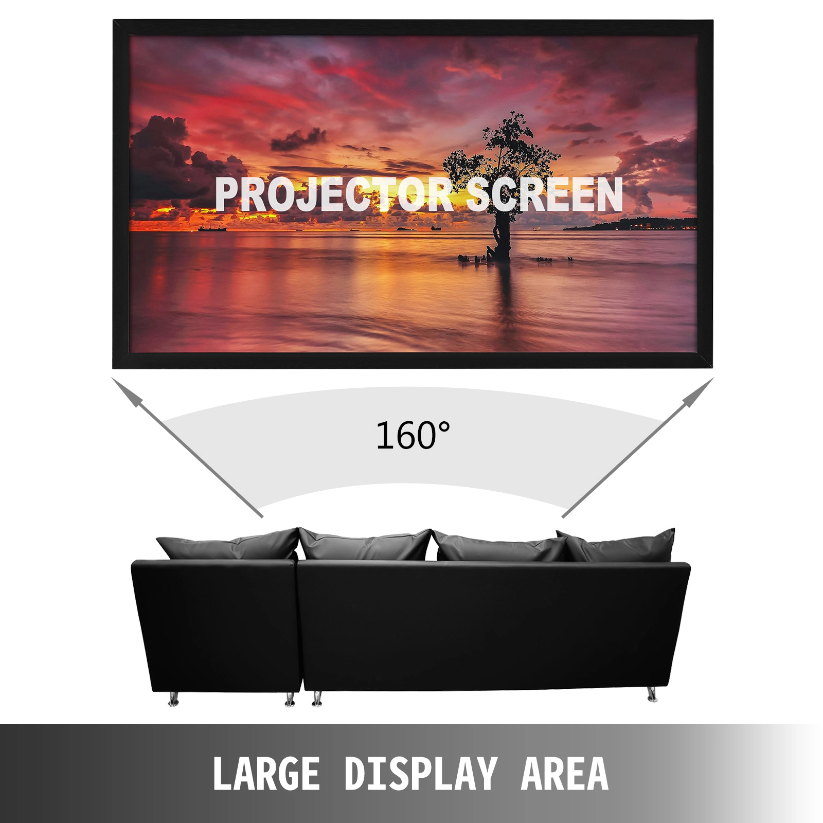 HONGGE Big gonal 16:9 HD Projector Screen Home Theater Outdoor Use