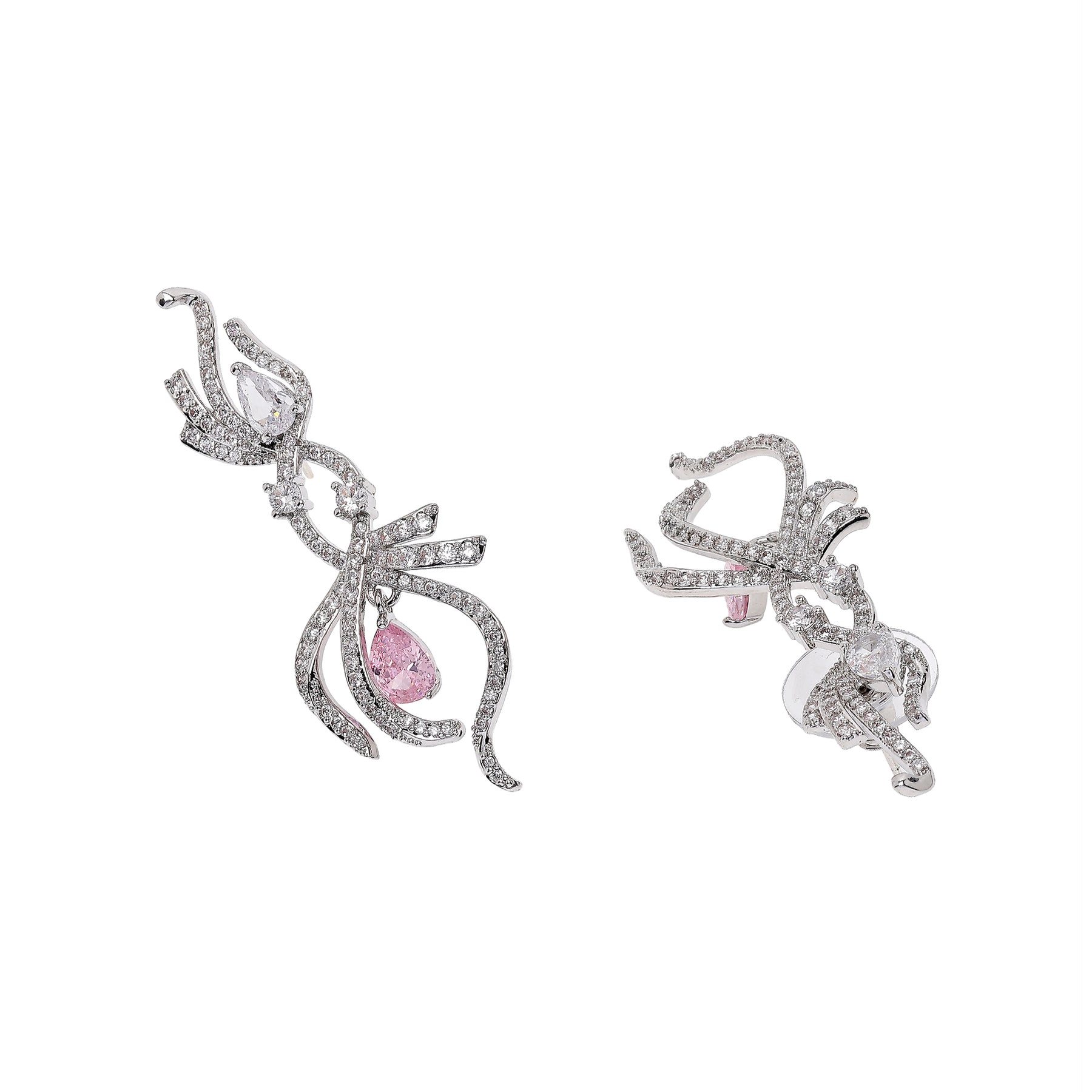 AGP PARIS Womens Infinity Pink Pear Shaped Drop Earrings