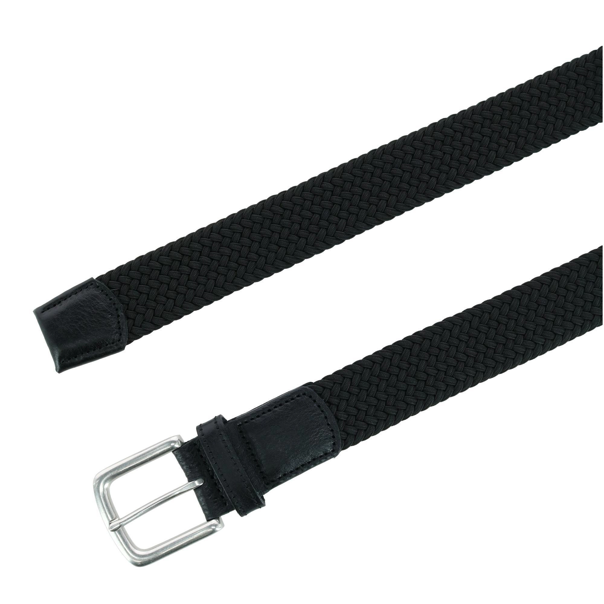 Trafalgar Men's Riverside Big and Tall Solid Stretch Weave Belt