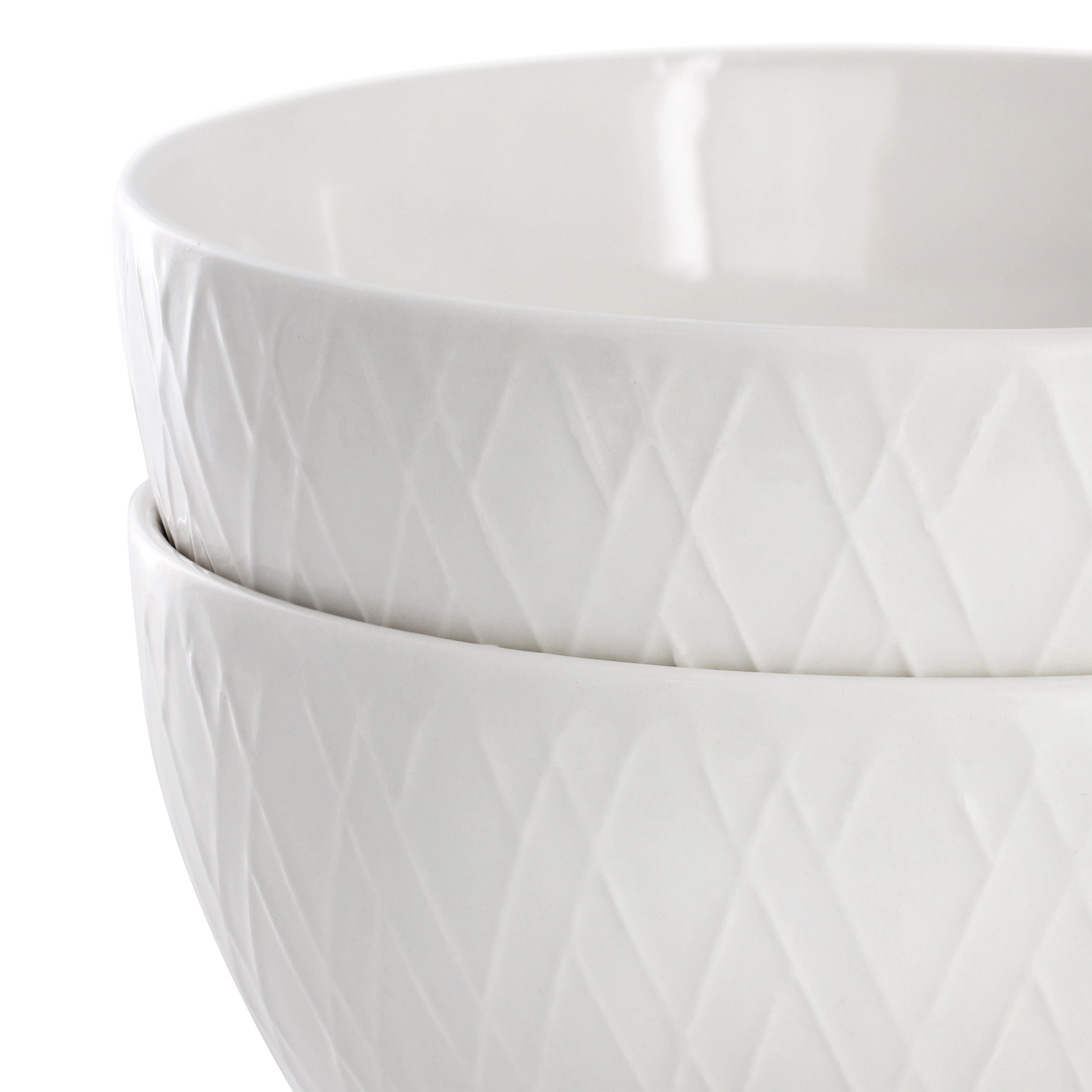 Gibson Home Great Essentials 2 Piece Fine Ceramic 6in Cereal Bowl Set in White