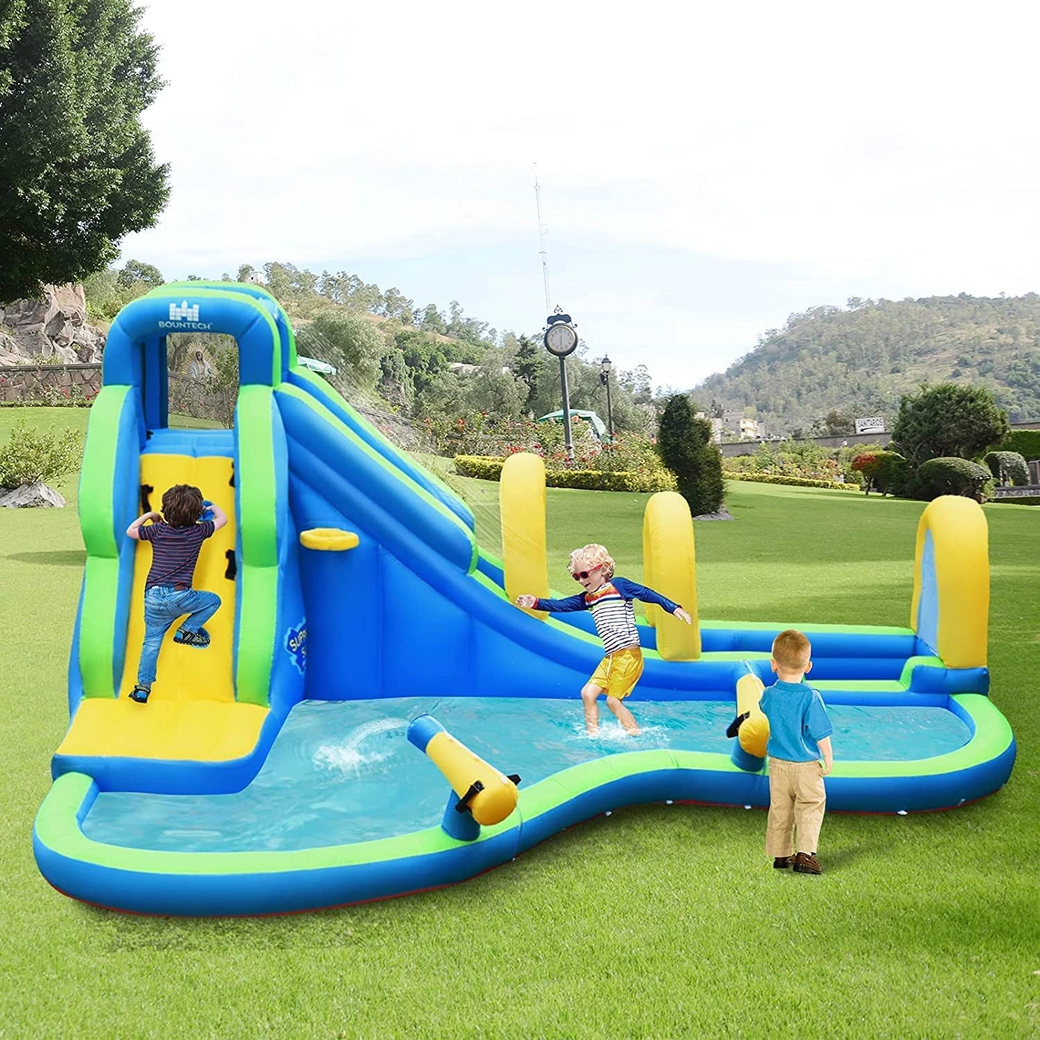 LJG Kids Multifunctional Inflatable Water Bounce with 735W Blower