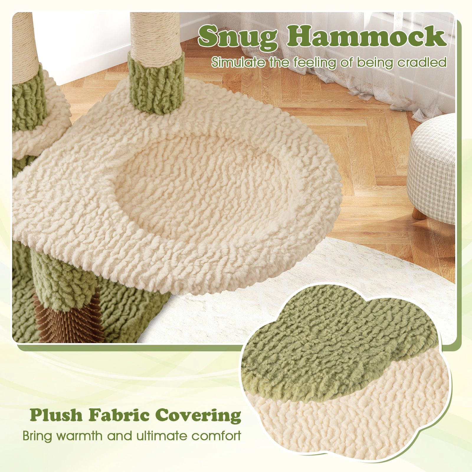 SlickBlue 38 Inch Cat Tree with Condo Hammock and Scratching Posts