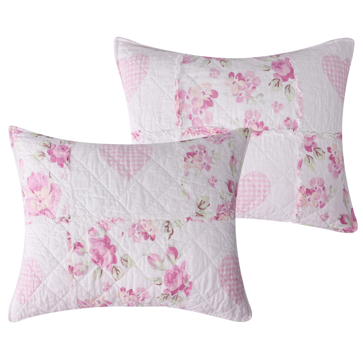 Greenland Home Fashions 100% Cotton Face 100% Microfiber Back Veronica's Hearts Sham