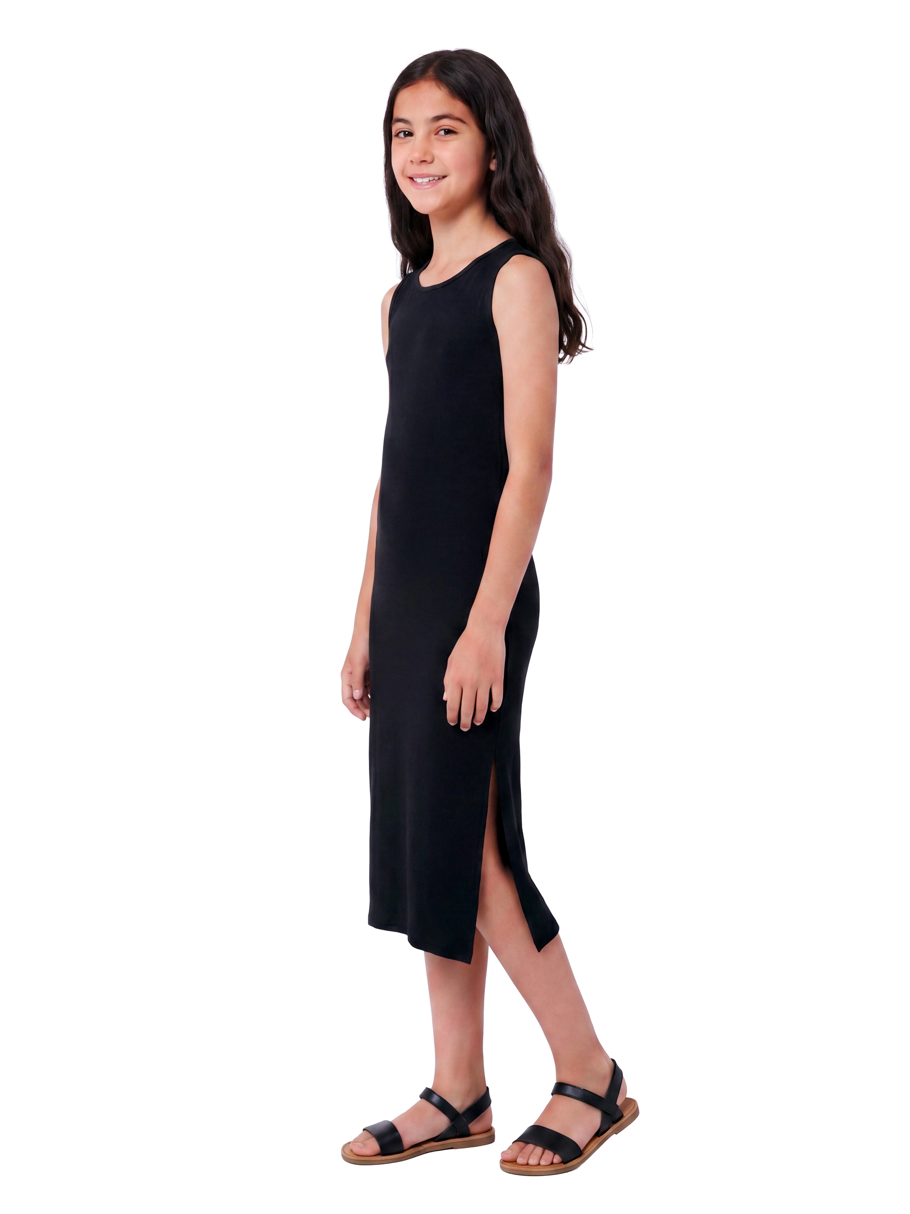 24sevenKid Essential Girls Side Slit Maxi Dress