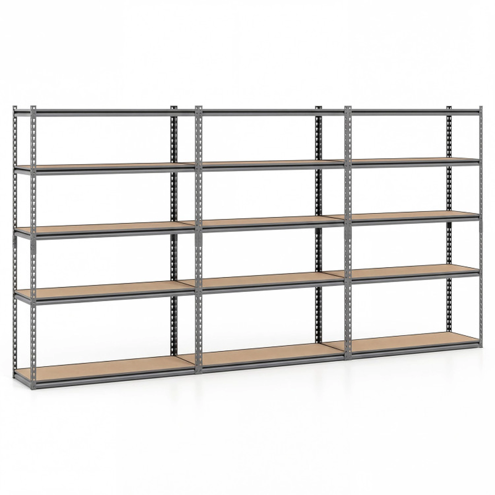 SUGIFT Set of 3 5-Tier 2200-lb Capacity 72-in Adjustable Heavy Duty Metal Storage Shelves Shelving Rack