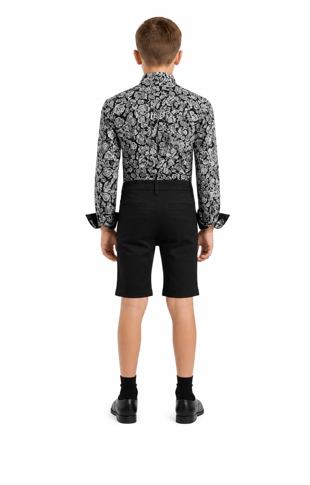 Elie Balleh Boys Slim Fit Paisley Print Shirt