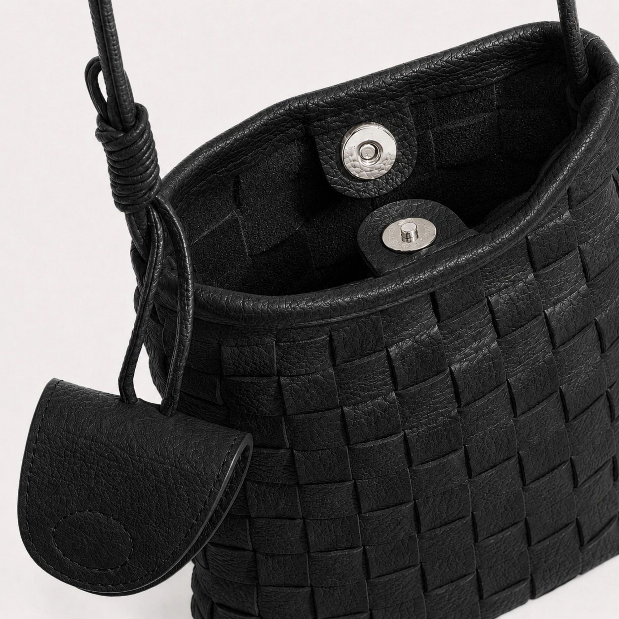 Alilang Women's Woven Mini Crossbody Phone Bag with Long Strap and Small Pouch