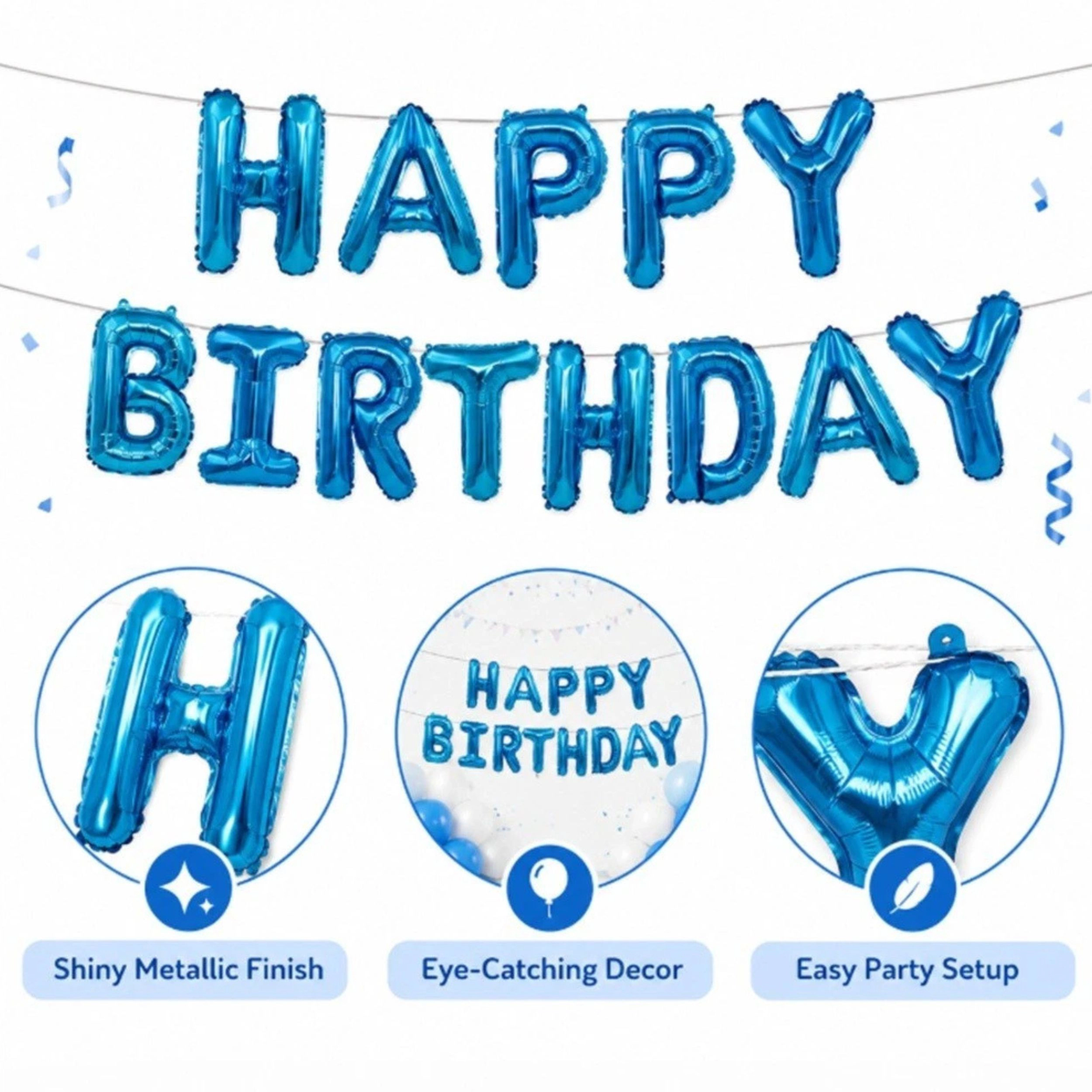 Home Collection 16-Inch Happy Birthday Letter Balloon Banner Party Decoration