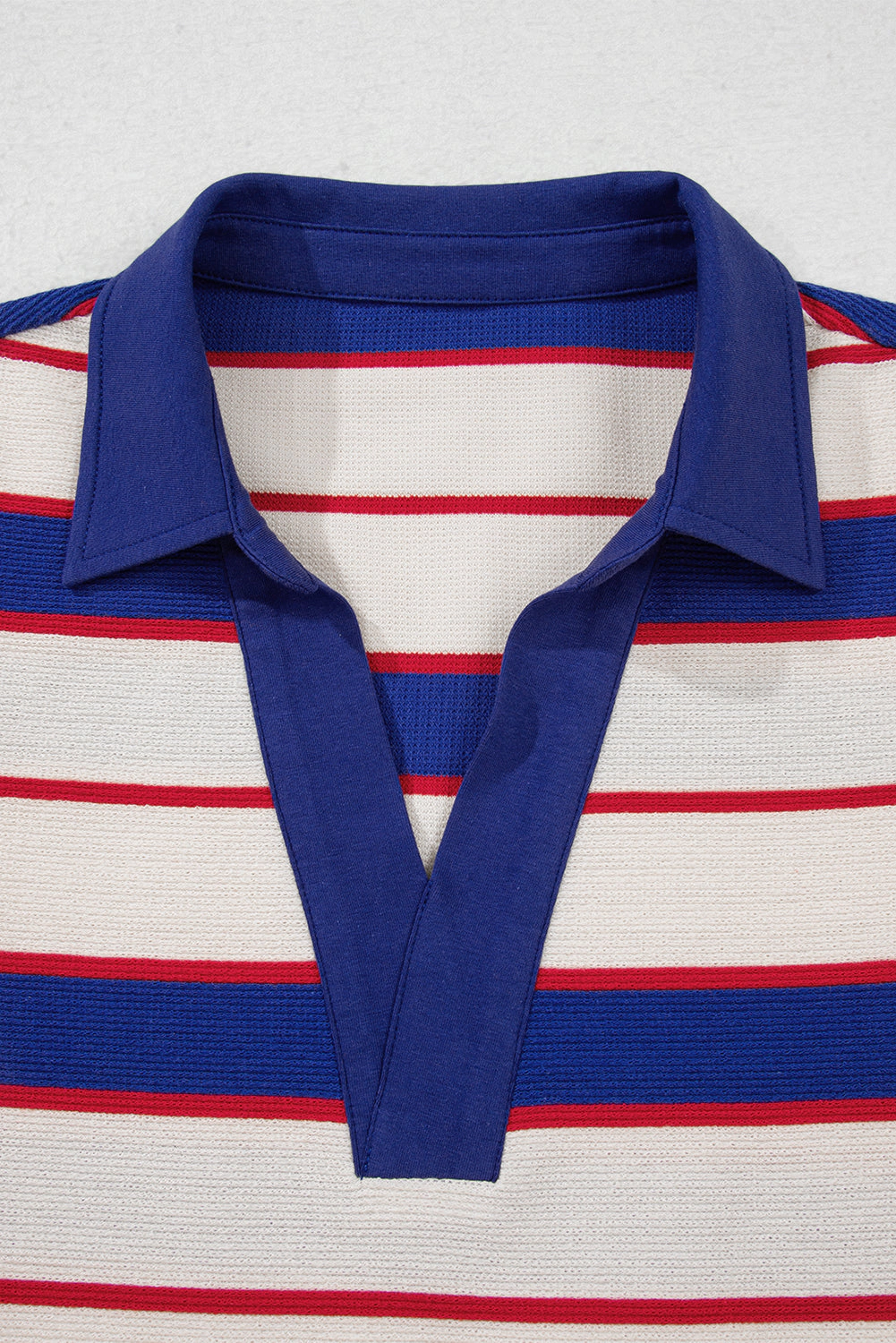 Threaded Pear Women's Genesis Stripe Polo Pullover Sweatshirt