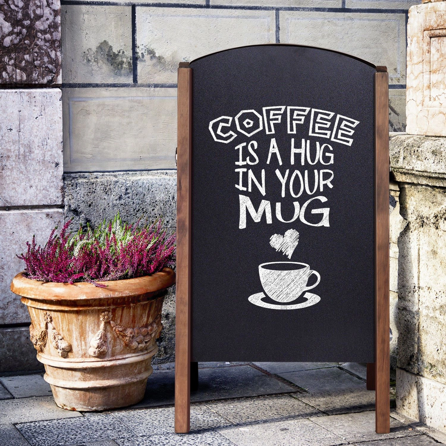 SlickBlue Double Sided Chalkboard Sign Stand for Outdoor Display