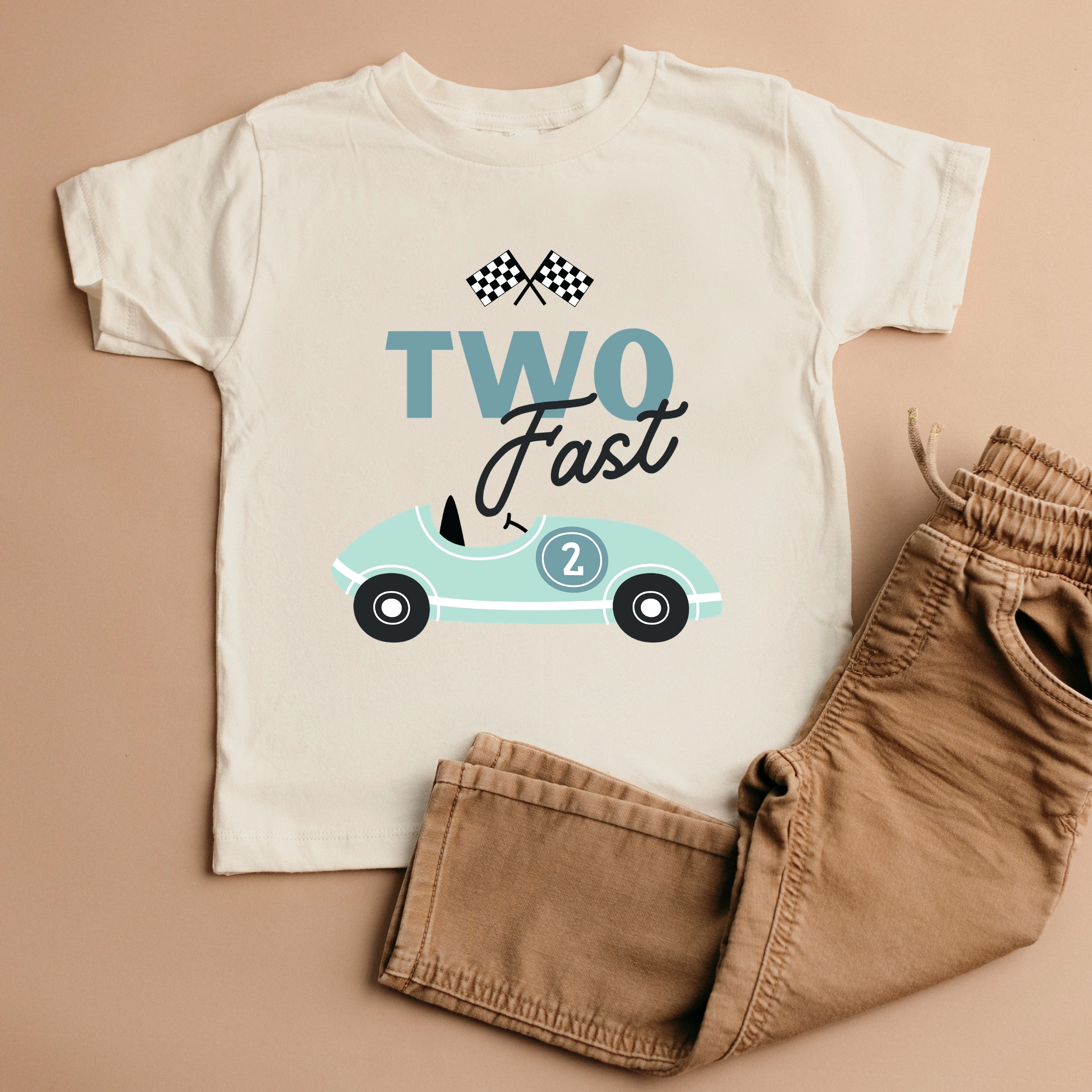The Juniper Shop - Two Fast Racecar Toddler Short Sleeve Graphic T-Shirt