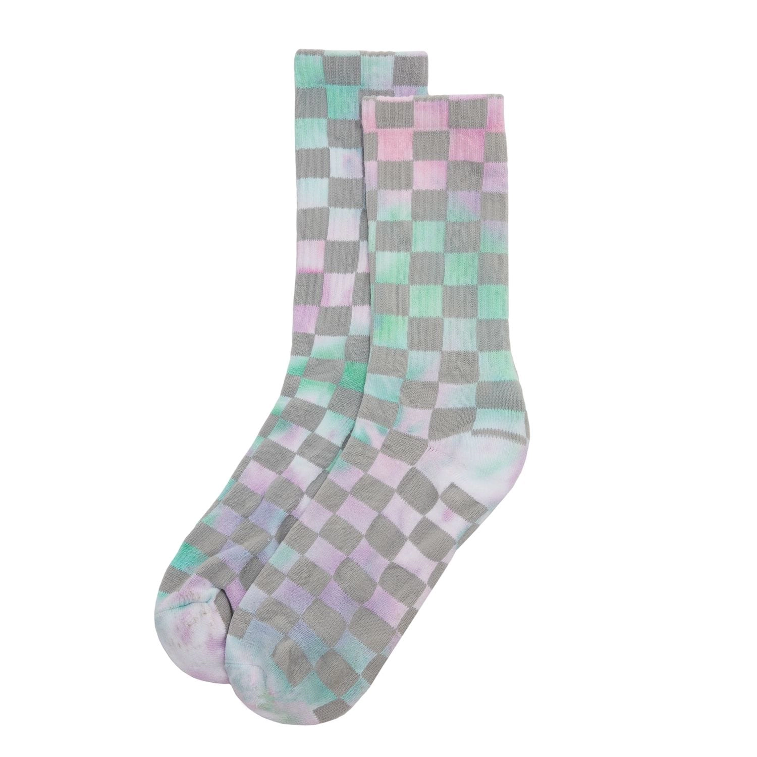 MeMoi Women's Checkered Ribbed Half Cushion Crew Socks