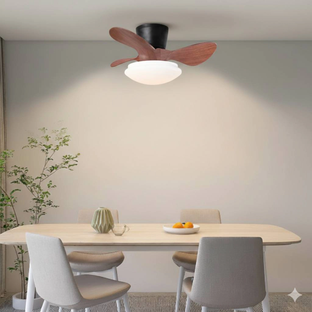 Vogued Glam 24 Inch Small Walnut Ceiling Fan