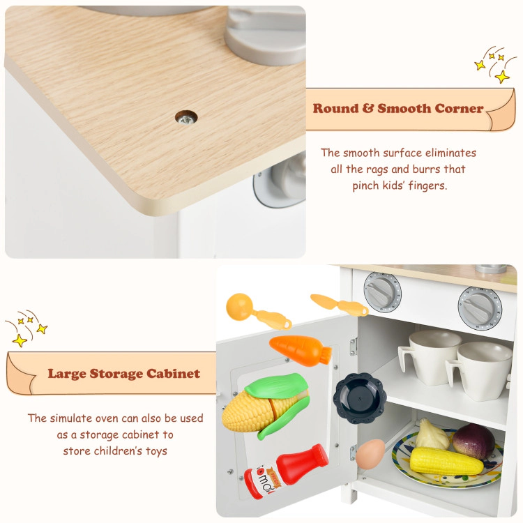 Hivvago Wooden Pretend Play Kitchen Set for Kids with Accessories and Sink