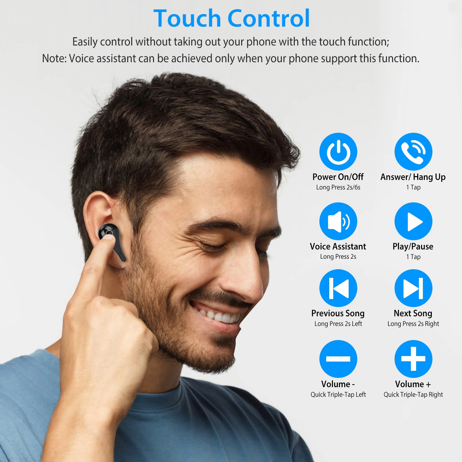 GBruno Wireless V5.0 Earbuds With Charging Case
