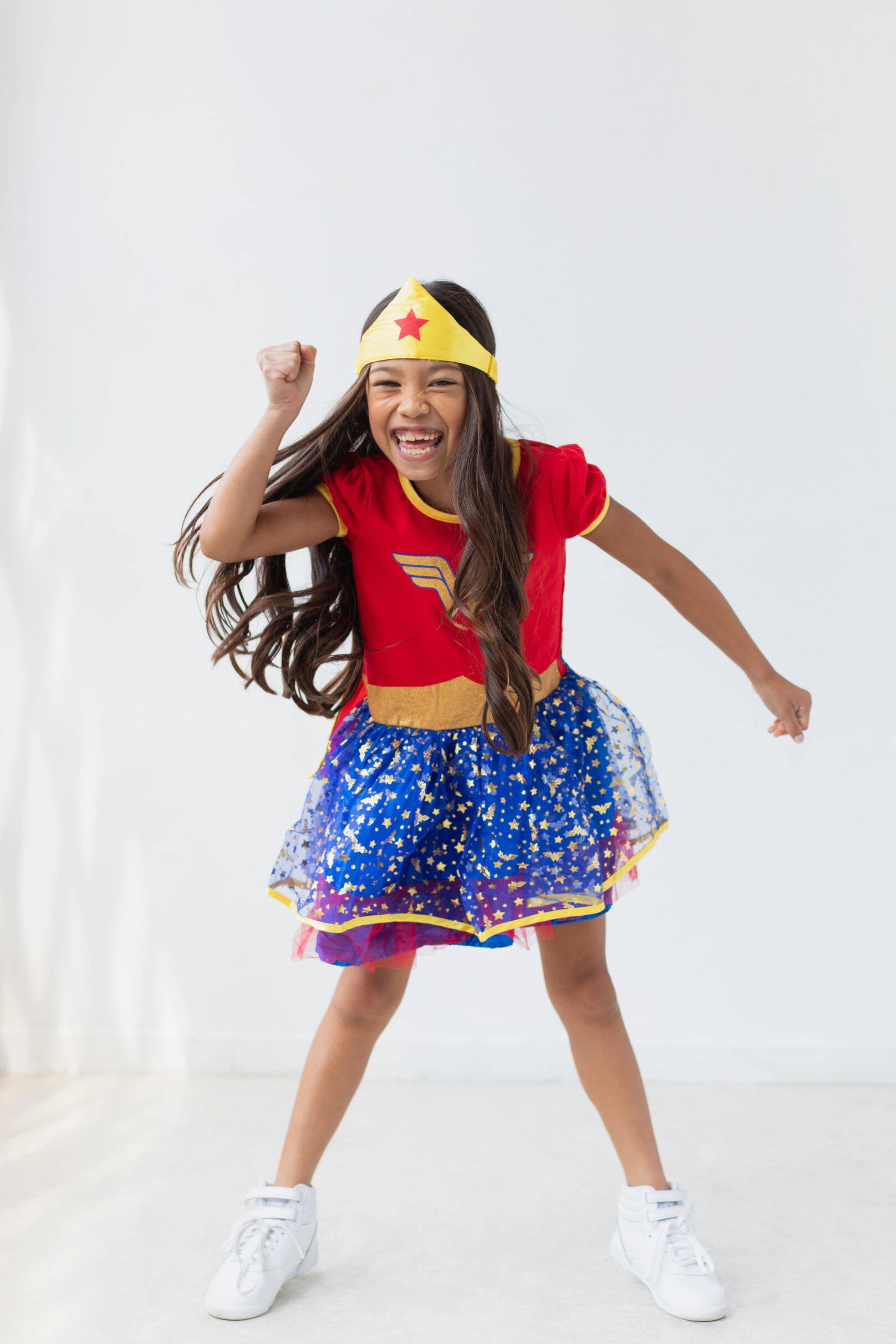 Warner Bros. Justice League Wonder Woman Girls' Costume Dress Cape and Headband Set