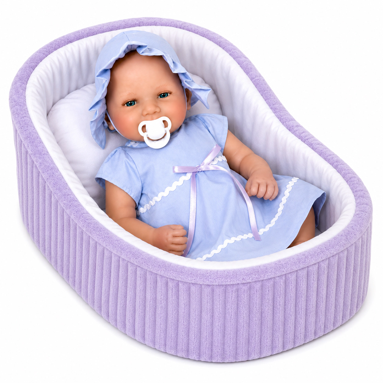 Ann Lauren Dolls Baby Hope – 20" Baby Dimples Doll in Lavender Dress with Matching Bonnet