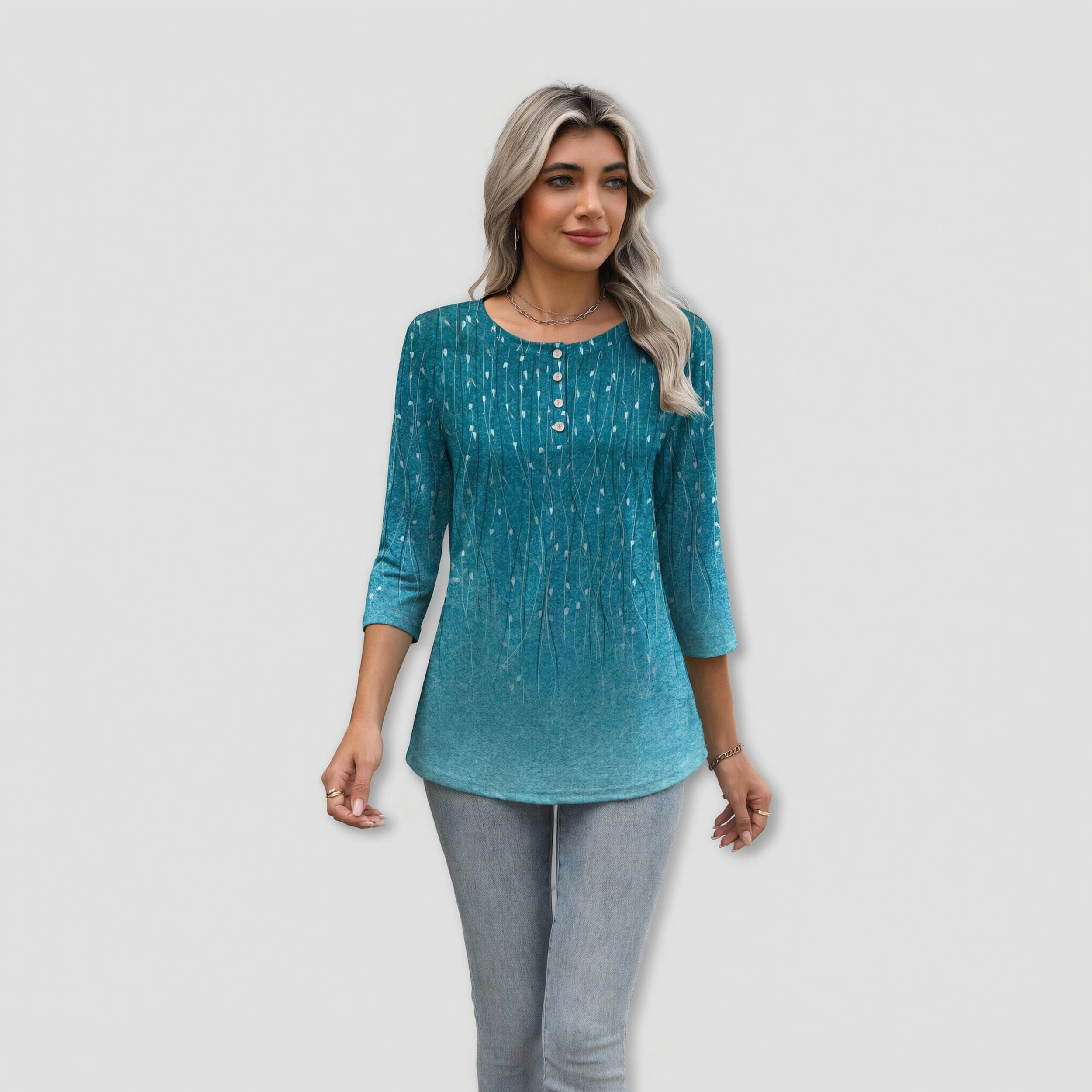 Zeagoo Women Crew Neck Three Quarter Sleeve T Shirt