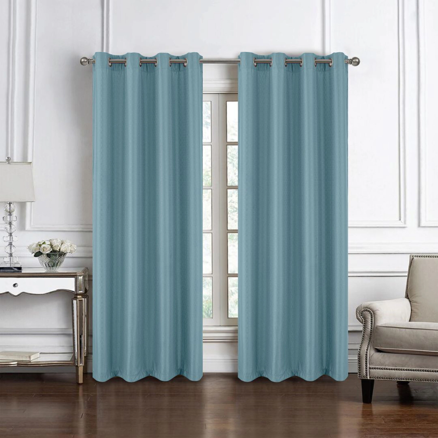 RT Designers Collection 100% Polyester 140 GSM Sedona Jacquard Grommet Curtain Panel 54" x 90