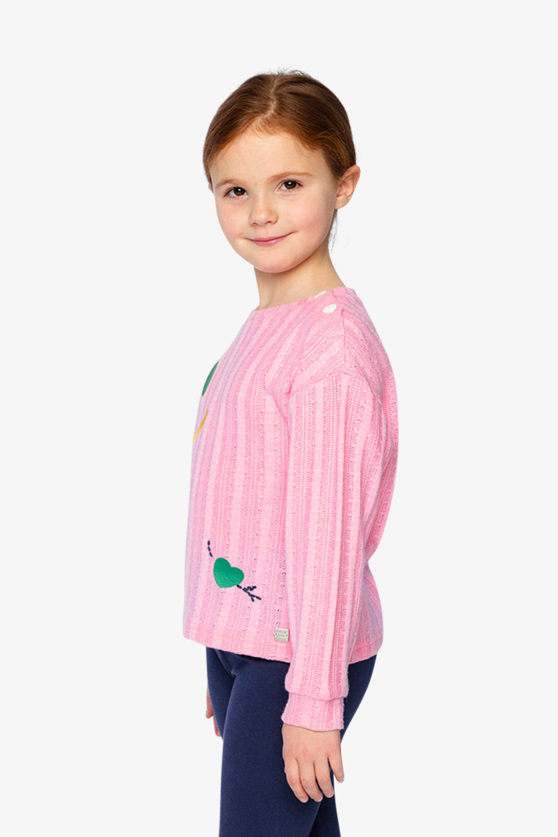 Deux par Girls Fruit Embroidered Knit Top