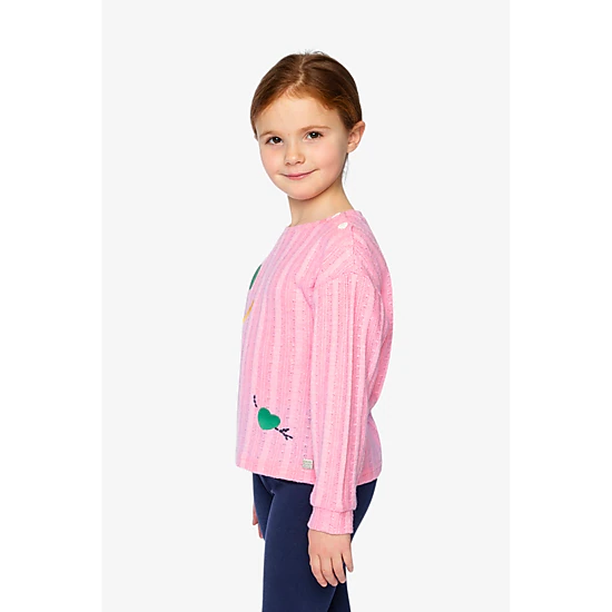 Deux par Deux Girls Fruit Embroidered Knit Top
