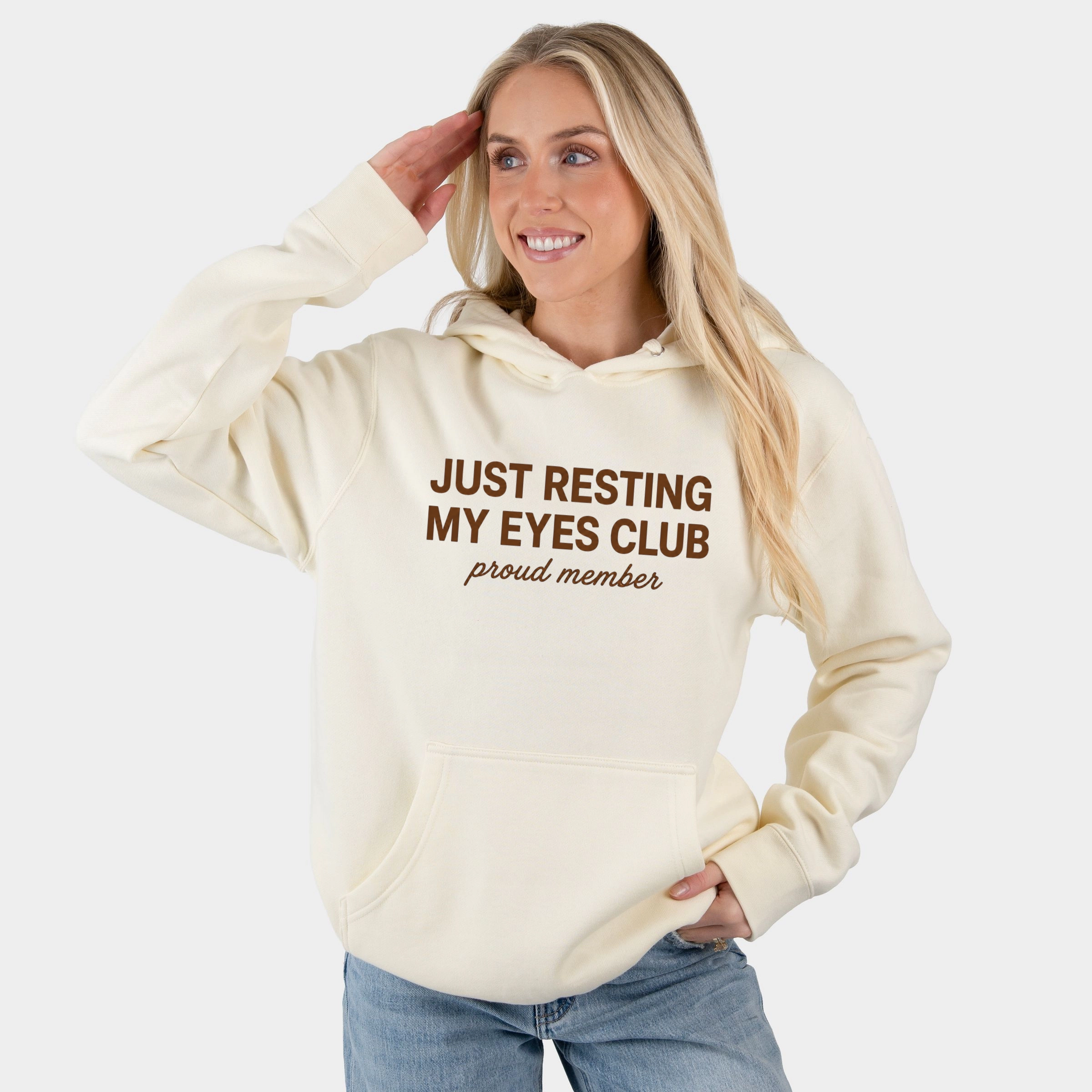 Simply Sage Market - Women's Graphic Hoodie Just Resting My Eyes Club Proud Member