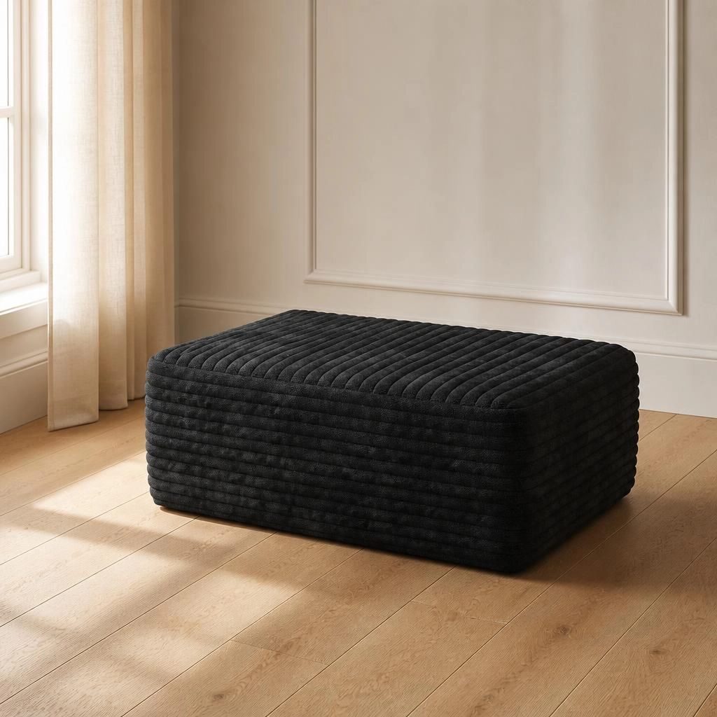 GOODSILO Comfortable Foam Filled Rectangular Low Profile Ottoman