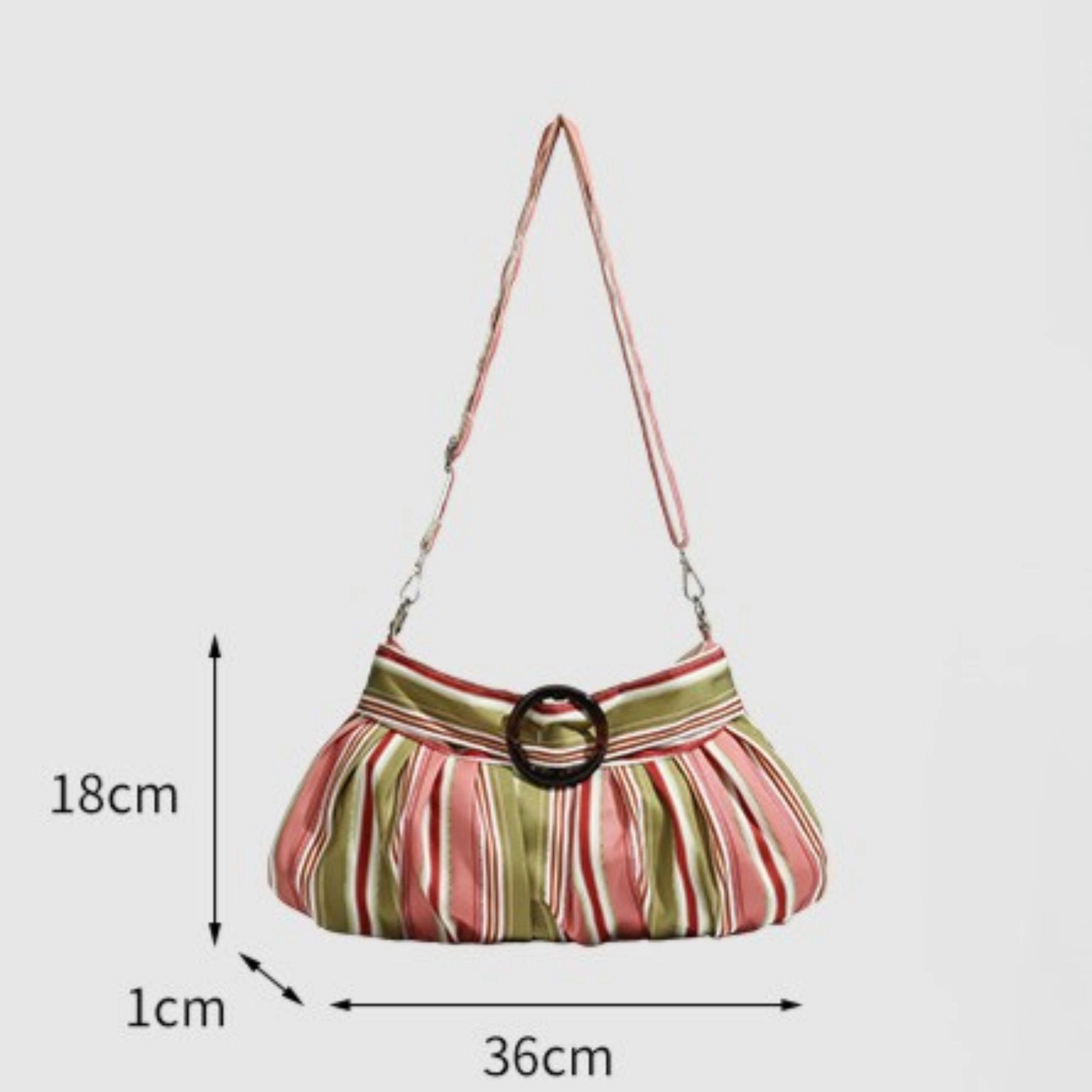 Alilang Women's Striped Shoulder Bag for Women, Slouchy Underarm Purse with Adjustable Strap