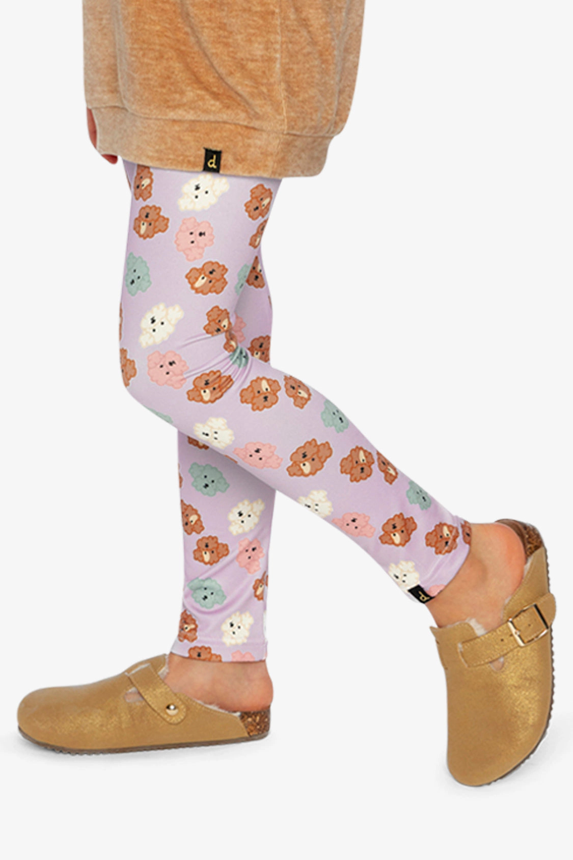 Deux par Girls Poodle Print Organic Cotton Leggings