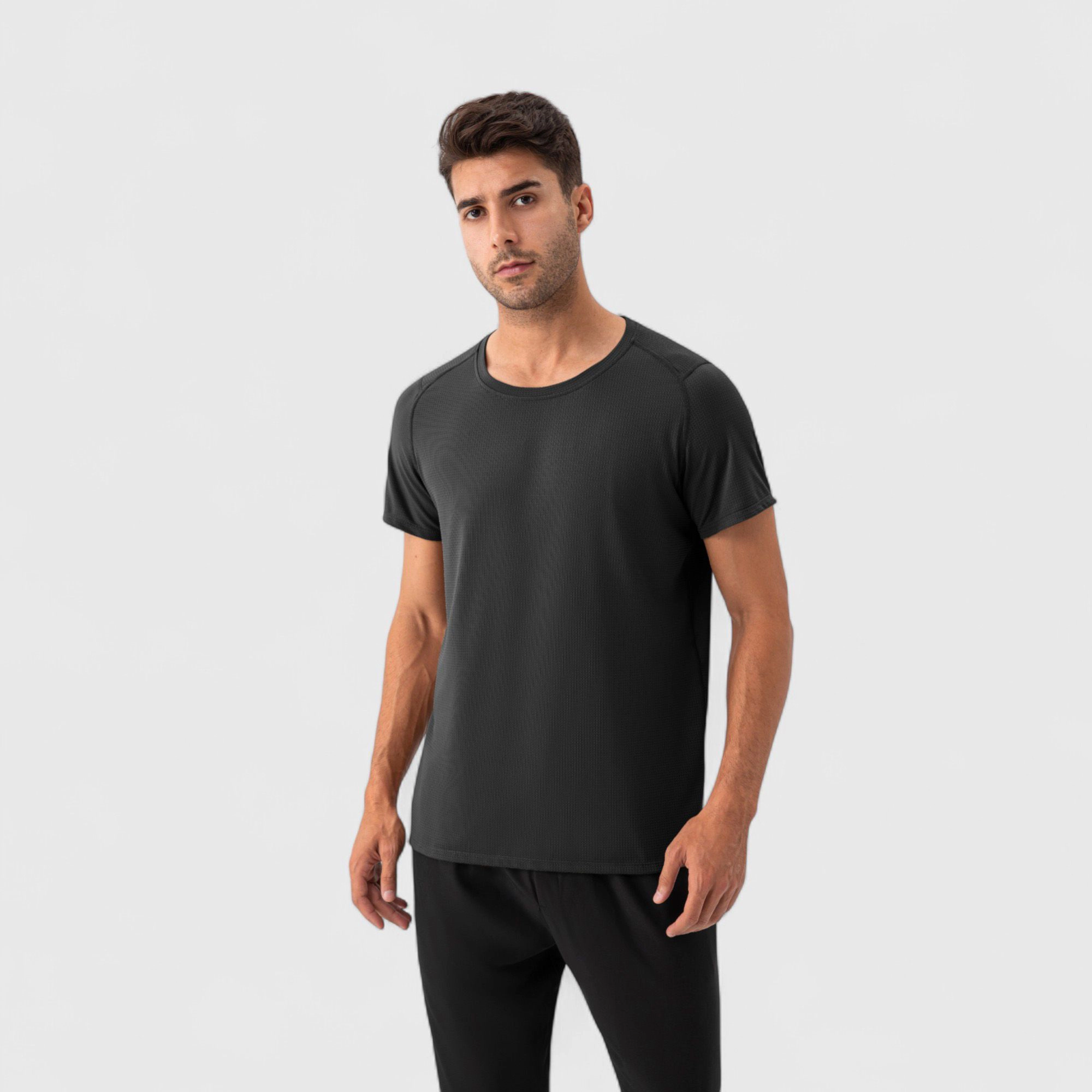 Anna-Kaci Men's Short Sleeve Performance T-Shirt with Breathable Mesh Fabric and Relaxed Athletic Fit