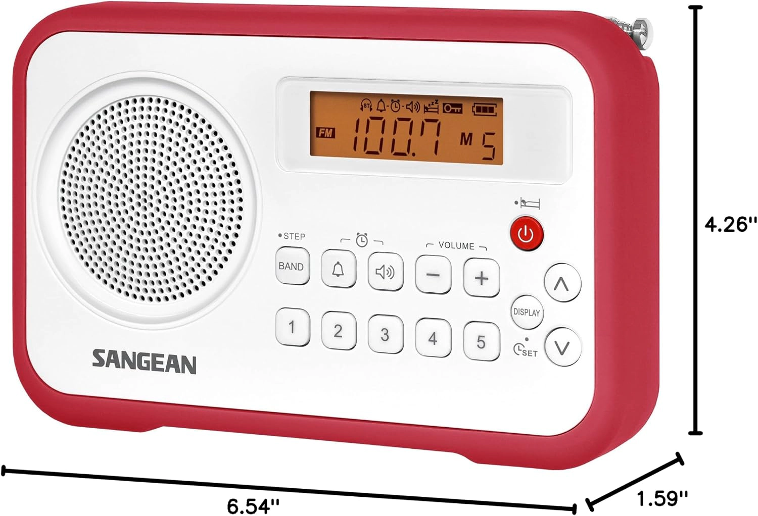 SANGEAN PR-D18BK AM/FM Portable Digital Radio with Protective Bumper