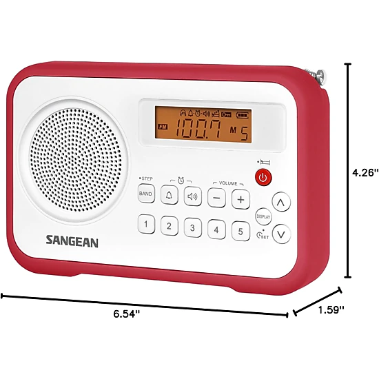 SANGEAN PR-D18BK AM/FM Portable Digital Radio with Protective Bumper