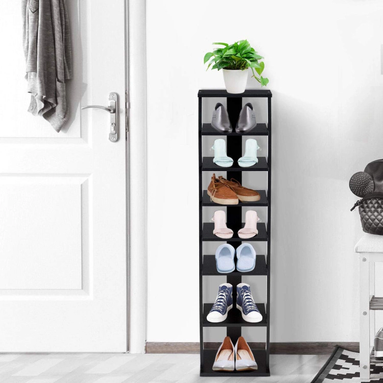 Hivvago 7-Tiers Vertical Wooden Space Saving Shoe Rack for Front Door