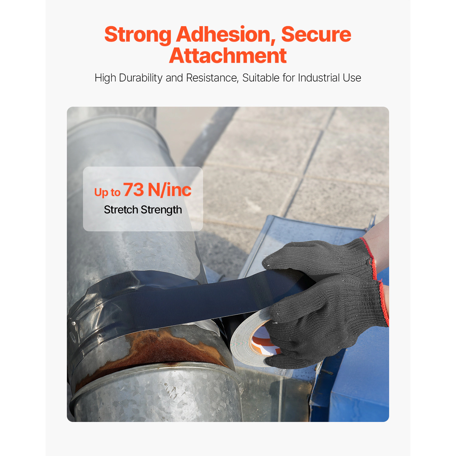 HONGGE Duct Tape, No Residue Strong Adhesive Waterproof Temperature-Resistant Heavy Duty Tear by Hand
