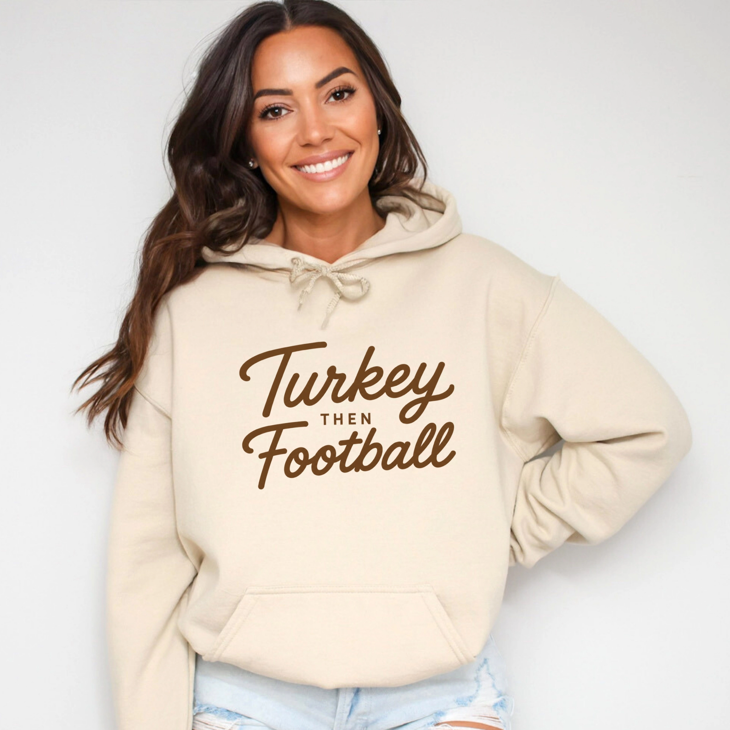 Simply Sage Market - Women's Graphic Hoodie Turkey Then Football