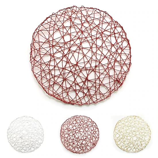 Home Collection 15 Inch Round Metallic String Placemats Pack of 12