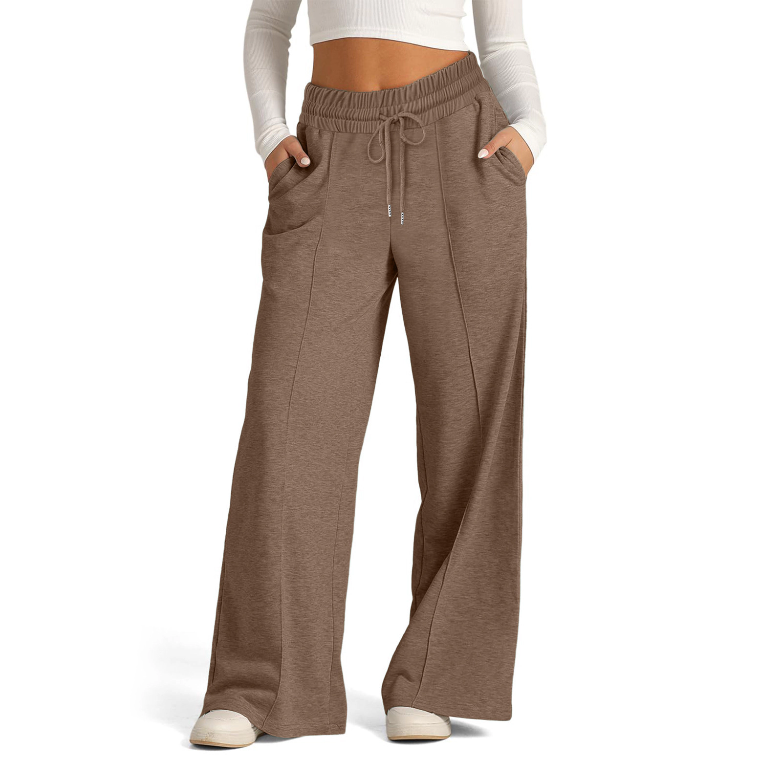 KOJOOIN Women’s Wide Leg Sweatpants Casual Trousers with Pockets Loose Lounge Palazzo Pants Joggers