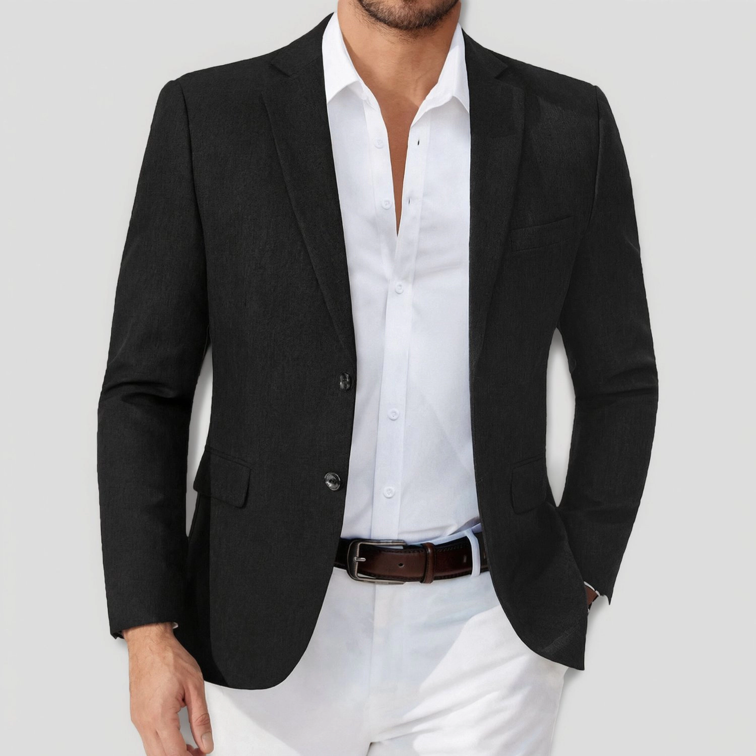 COOFANDY Mens Classic Two Button Blazer Notched Lapel Slim Fit Casual Sport Coat