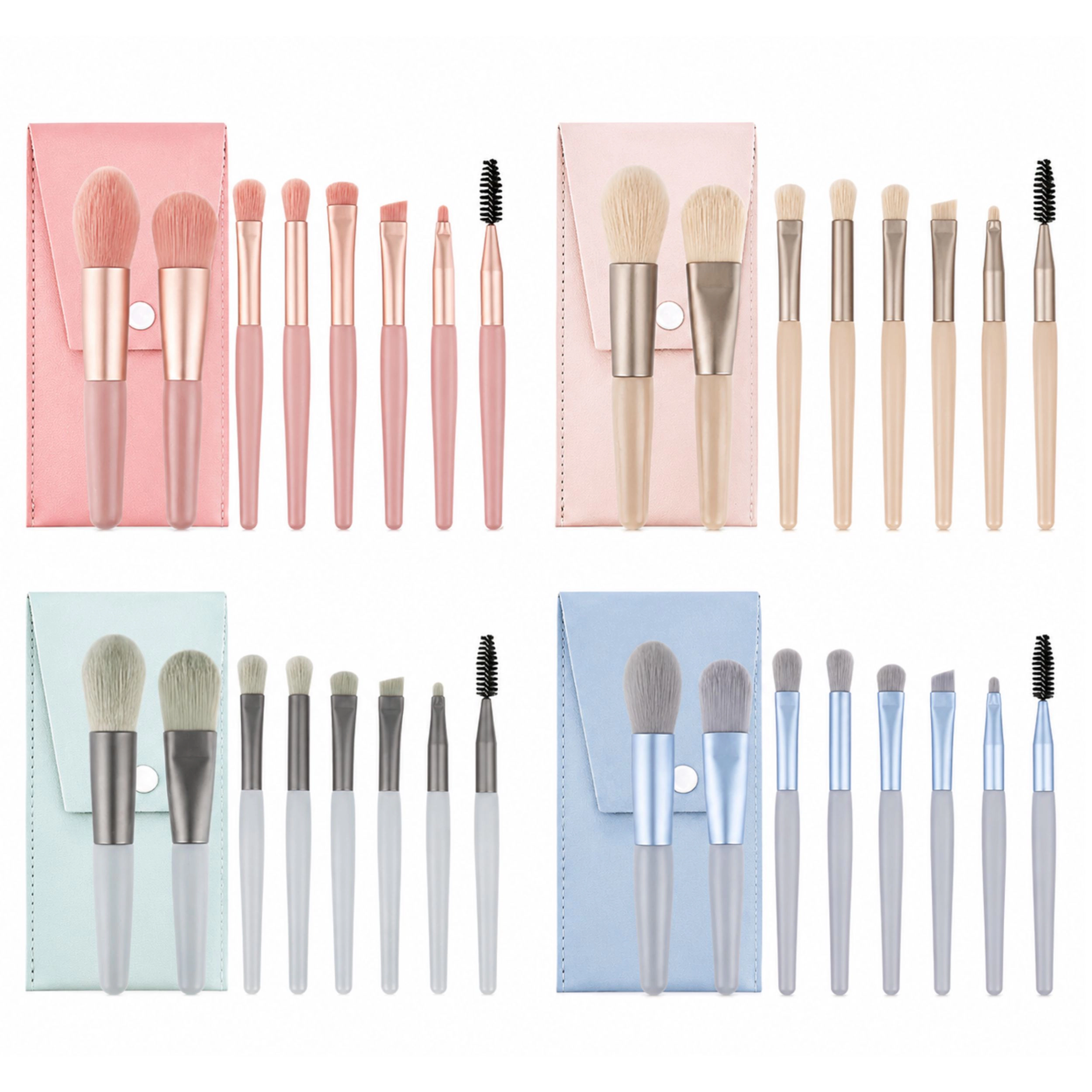 Home Collection Women Pack of 8 Mini Makeup Brush Set