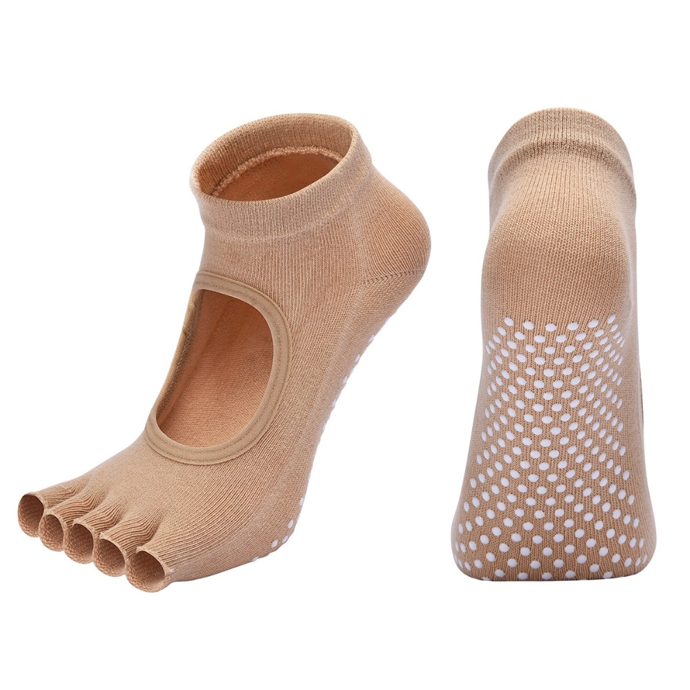 Women Non Slip Barre Socks Grippy Toe Yoga