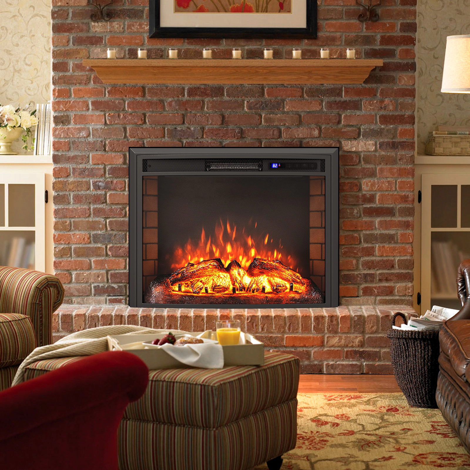 SlickBlue 1500W Recessed Electric Fireplace for Rooms Up to 400 Sq Ft